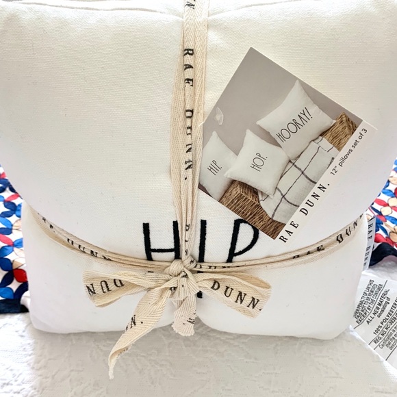 NWT RAE DUNN 12” Pillow Set 3 Hip Hop Hooray DECOR - Picture 9 of 12